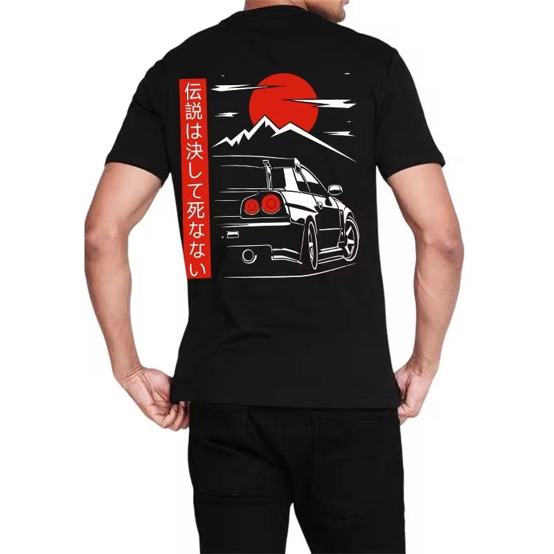 Japanese Style Car JDM Culture GTR Racing T Shirts Back Print Street Wear Original Design Oversized 100% Cotton Tops Tee Homme - Fix & GoJapanese Style Car JDM Culture GTR Racing T Shirts Back Print Street Wear Original Design Oversized 100% Cotton Tops Tee HommeFix & Go