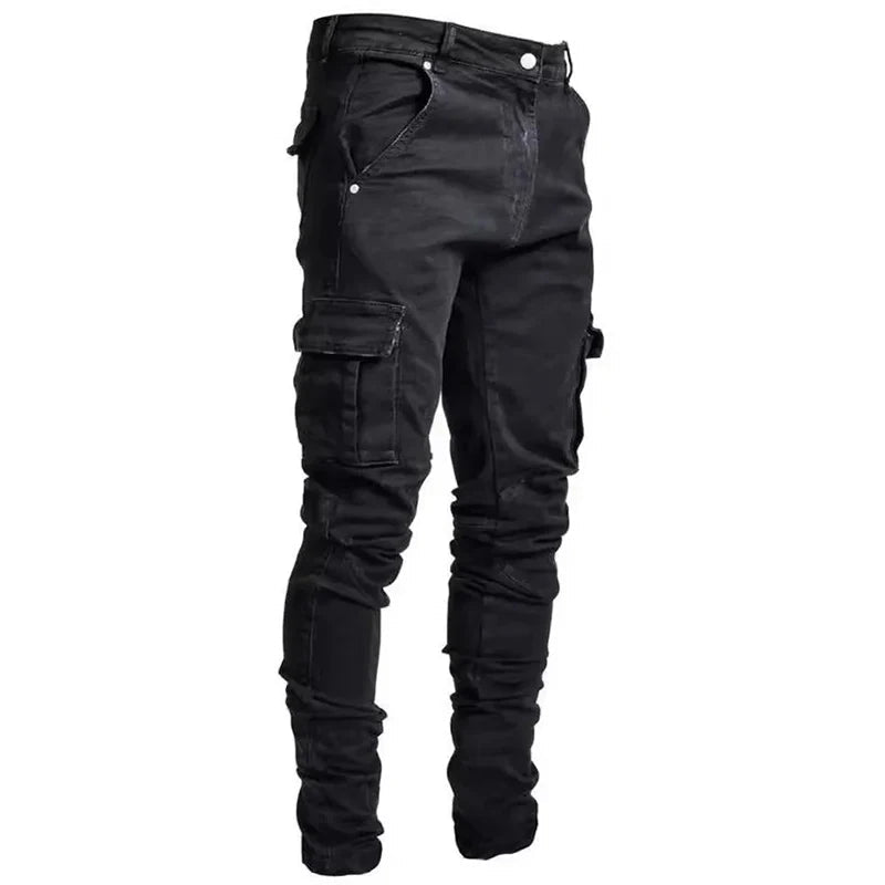 Jean Cargo Slim Fit pour Homme, Pantalon en Denim, Multi-poches, artificiel astique, Jogging, Hip Hop, Grande Taille, High Street, Mode, Nouveau - FATAONJean Cargo Slim Fit pour Homme, Pantalon en Denim, Multi-poches, artificiel astique, Jogging, Hip Hop, Grande Taille, High Street, Mode, NouveauMode HommeFATAON