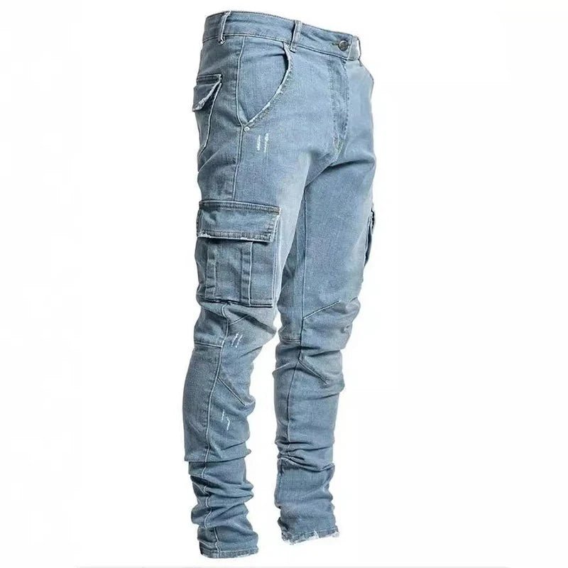 Jean Cargo Slim Fit pour Homme, Pantalon en Denim, Multi-poches, artificiel astique, Jogging, Hip Hop, Grande Taille, High Street, Mode, Nouveau - FATAONJean Cargo Slim Fit pour Homme, Pantalon en Denim, Multi-poches, artificiel astique, Jogging, Hip Hop, Grande Taille, High Street, Mode, NouveauMode HommeFATAON