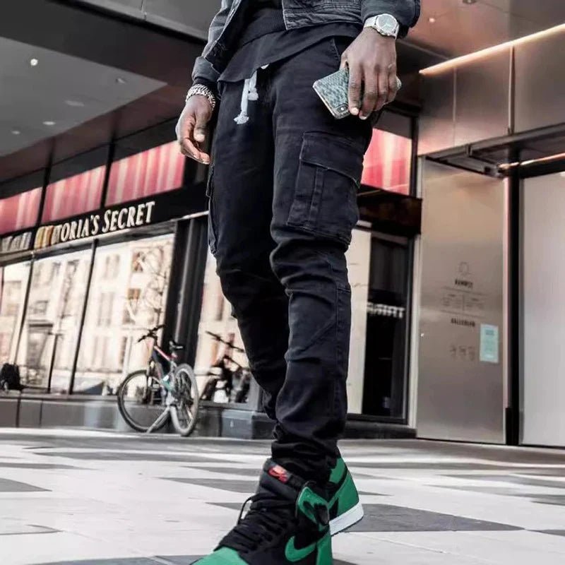 Jean Cargo Slim Fit pour Homme, Pantalon en Denim, Multi-poches, artificiel astique, Jogging, Hip Hop, Grande Taille, High Street, Mode, Nouveau - FATAONJean Cargo Slim Fit pour Homme, Pantalon en Denim, Multi-poches, artificiel astique, Jogging, Hip Hop, Grande Taille, High Street, Mode, NouveauMode HommeFATAON