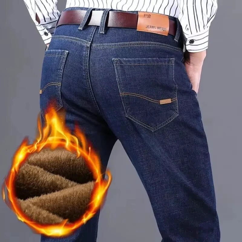 Jeans doublés en polaire réfléchissants pour hommes - Doublure épaisse et chaude, denim durable et bordure réfléchissante, sûrs pour les trajets nocturnes en hiver et décontractés - FATAONJeans doublés en polaire réfléchissants pour hommes - Doublure épaisse et chaude, denim durable et bordure réfléchissante, sûrs pour les trajets nocturnes en hiver et décontractésMode HommeFATAON