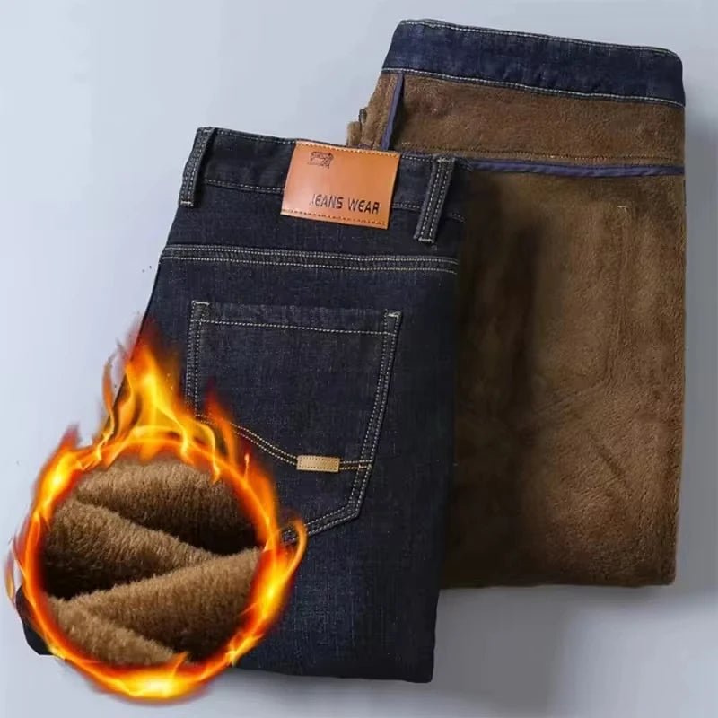 Jeans doublés en polaire réfléchissants pour hommes - Doublure épaisse et chaude, denim durable et bordure réfléchissante, sûrs pour les trajets nocturnes en hiver et décontractés - FATAONJeans doublés en polaire réfléchissants pour hommes - Doublure épaisse et chaude, denim durable et bordure réfléchissante, sûrs pour les trajets nocturnes en hiver et décontractésMode HommeFATAON