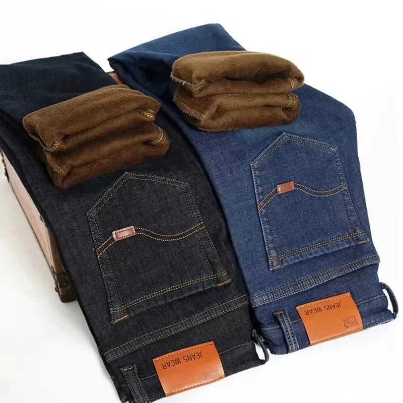 Jeans doublés en polaire réfléchissants pour hommes - Doublure épaisse et chaude, denim durable et bordure réfléchissante, sûrs pour les trajets nocturnes en hiver et décontractés - FATAONJeans doublés en polaire réfléchissants pour hommes - Doublure épaisse et chaude, denim durable et bordure réfléchissante, sûrs pour les trajets nocturnes en hiver et décontractésMode HommeFATAON