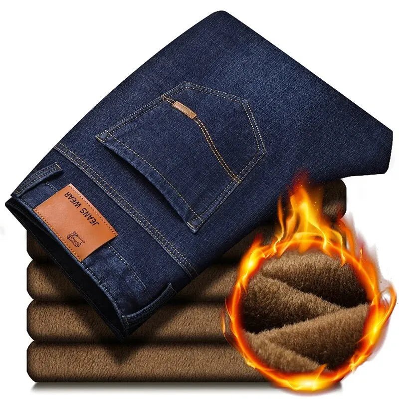Jeans doublés en polaire réfléchissants pour hommes - Doublure épaisse et chaude, denim durable et bordure réfléchissante, sûrs pour les trajets nocturnes en hiver et décontractés - FATAONJeans doublés en polaire réfléchissants pour hommes - Doublure épaisse et chaude, denim durable et bordure réfléchissante, sûrs pour les trajets nocturnes en hiver et décontractésMode HommeFATAON