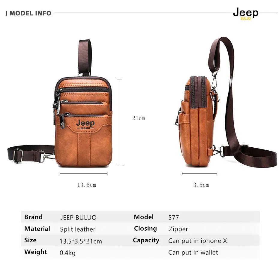 JEEP BULUO Multi-function Small Sling Chest Bag Legs Waist Bag For Man New Fashion Casual Crossbody Men Messenger Bags - FATAONJEEP BULUO Multi-function Small Sling Chest Bag Legs Waist Bag For Man New Fashion Casual Crossbody Men Messenger BagsMode & AccessoiresFATAON
