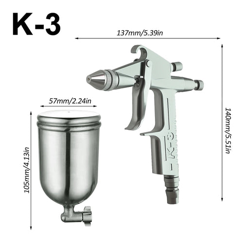 K-3 0.5mm Mini pistolet de pulvérisation pneumatique professionnel aérographe pulvérisateur alliage peinture atomiseur outils, avec tasse 125/150/250/400/600ml - FATAONK-3 0.5mm Mini pistolet de pulvérisation pneumatique professionnel aérographe pulvérisateur alliage peinture atomiseur outils, avec tasse 125/150/250/400/600mlOutils & PerformanceFATAON