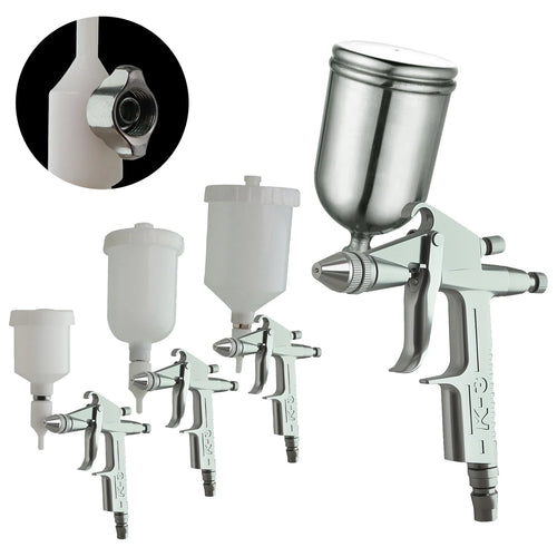 K-3 0.5mm Mini pistolet de pulvérisation pneumatique professionnel aérographe pulvérisateur alliage peinture atomiseur outils, avec tasse 125/150/250/400/600ml - FATAONK-3 0.5mm Mini pistolet de pulvérisation pneumatique professionnel aérographe pulvérisateur alliage peinture atomiseur outils, avec tasse 125/150/250/400/600mlOutils & PerformanceFATAON