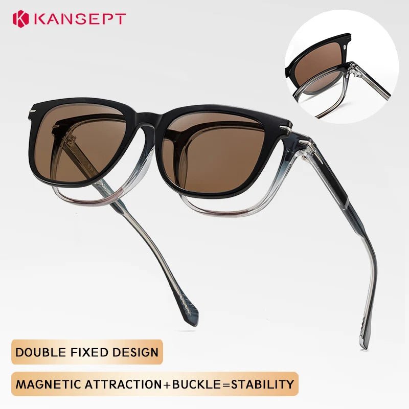 KANSEPT carré hommes lunettes de soleil femmes Lunettes de lecture magnétique Clip-on Lunettes femmes monture de Lunettes Lunettes myopie lentilles - FATAONKANSEPT carré hommes lunettes de soleil femmes Lunettes de lecture magnétique Clip-on Lunettes femmes monture de Lunettes Lunettes myopie lentillesMode HommeFATAON