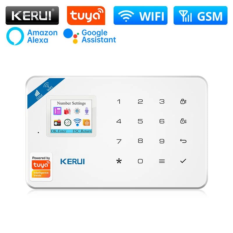 KERUI W181 Kit de système d'alarme WIFI GSM avec capteur de porte/fenêtre pour la sécurité à domicile Support Alexa Tuya application intelligente télécommande - FATAONKERUI W181 Kit de système d'alarme WIFI GSM avec capteur de porte/fenêtre pour la sécurité à domicile Support Alexa Tuya application intelligente télécommandeSolutions MaisonFATAON