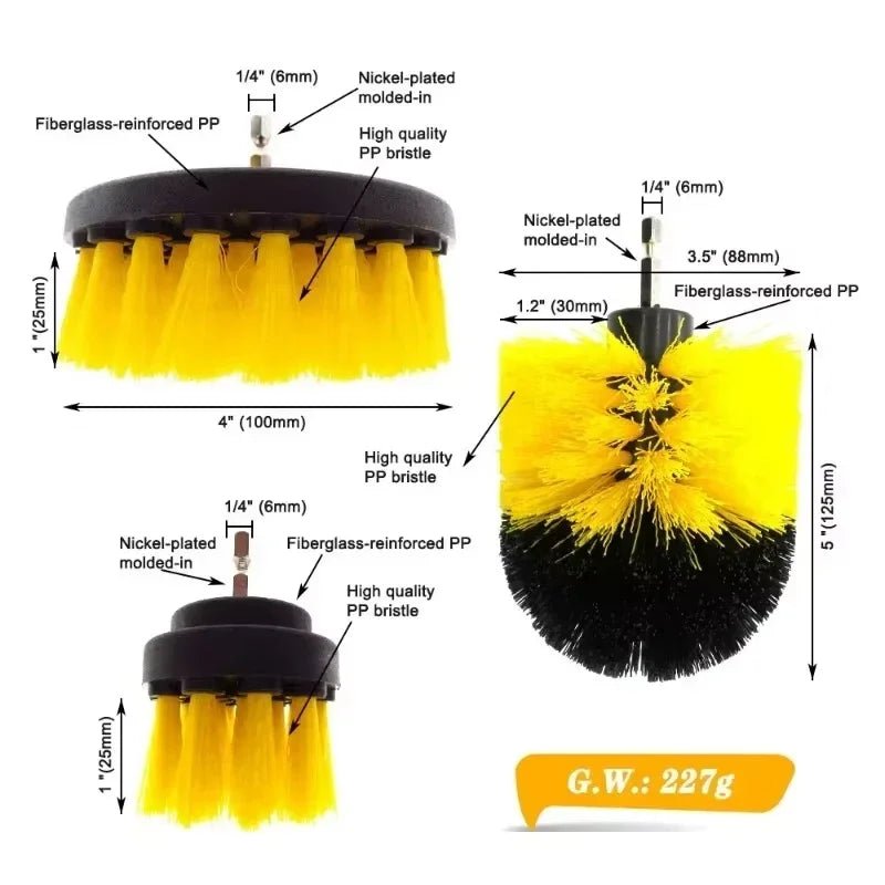 Kit de brosse à récurer électrique, perceuse, perceuses électriques, brosse à récurer et tige pour tapis, verre, pneus de voiture, brosses en Nylon 2/3.5/4'' - FATAONKit de brosse à récurer électrique, perceuse, perceuses électriques, brosse à récurer et tige pour tapis, verre, pneus de voiture, brosses en Nylon 2/3.5/4''Solutions MaisonFATAON