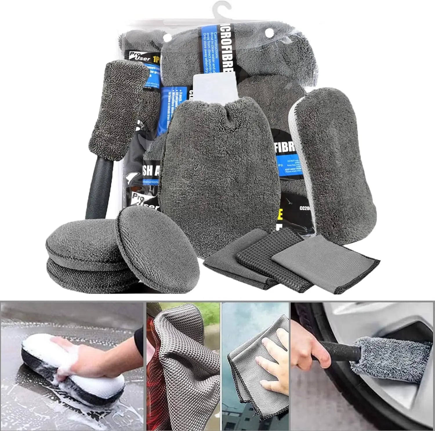 Kit de livres de lavage de voiture en microcarence, ensemble de livres de détail, outils de lavage intérieurs et extérieurs, 9 pièces - FATAONKit de livres de lavage de voiture en microcarence, ensemble de livres de détail, outils de lavage intérieurs et extérieurs, 9 piècesAccessoire AutoFATAON
