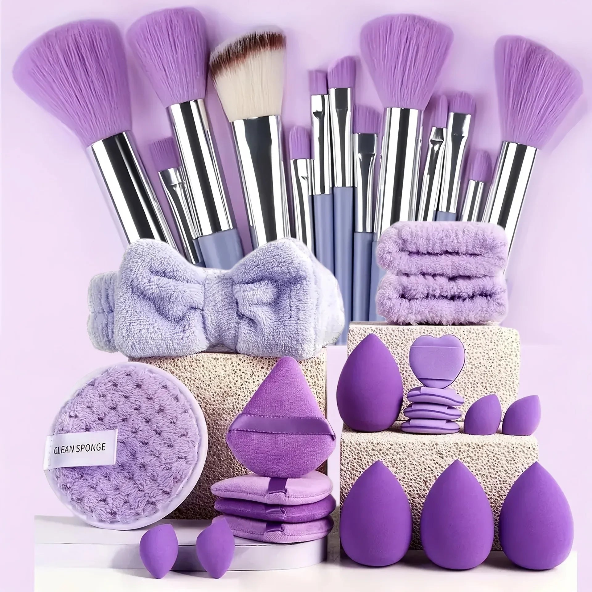 Kit de maquillage de beauté, 33 pièces, grandes et petites éponges de beauté pour une application et un retrait de maquillage impeccables, ensemble complet - FATAONKit de maquillage de beauté, 33 pièces, grandes et petites éponges de beauté pour une application et un retrait de maquillage impeccables, ensemble completBeauté femmeFATAON