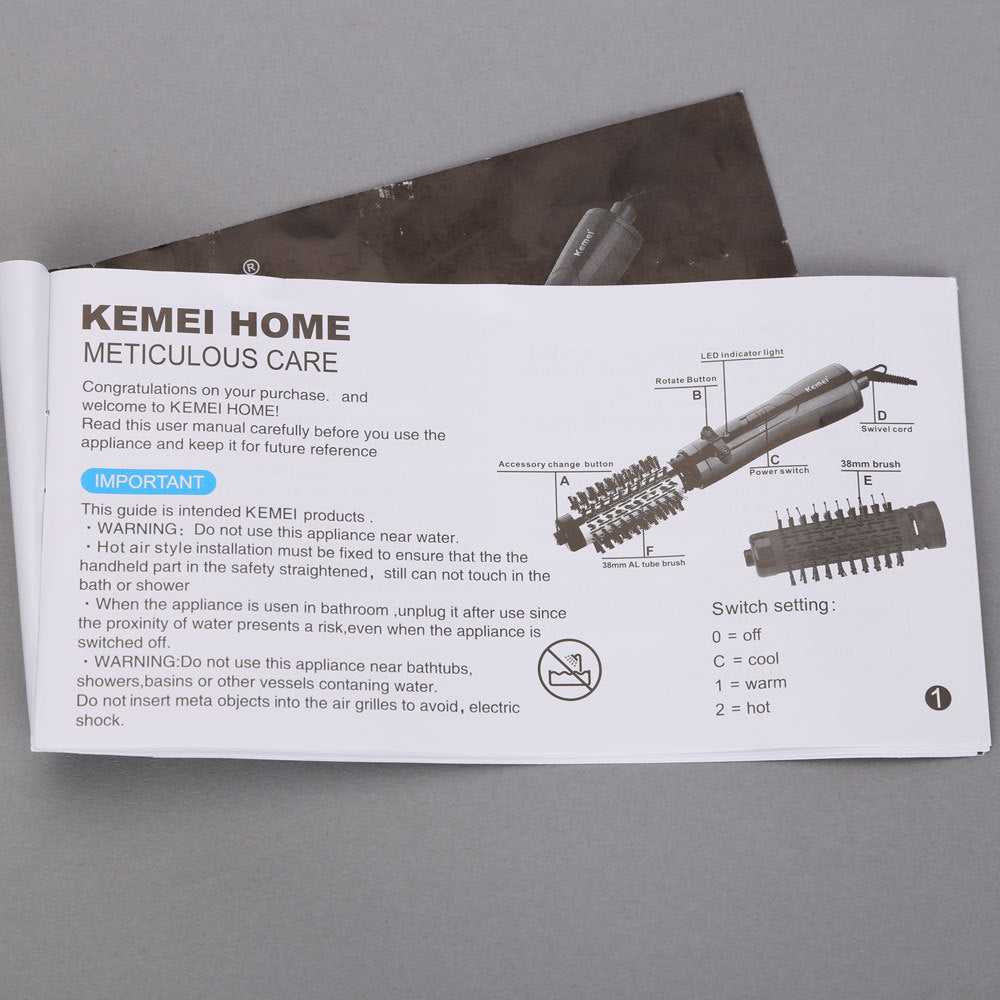 FATAONKM-8000 Kemei Automatic Curling Hair Dryer Automatic Rotating Hair Dryer Electric MaquillageFATAON