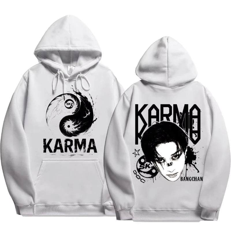 KPOP 4ème Album "KARMA" Sweat à capuche surdimensionné unisexe du même style FELIX HAN BANGCHAN CHANGBIN HYUNJIN LEE KNOW K-POP Merchandise Vêtements - FATAONKPOP 4ème Album "KARMA" Sweat à capuche surdimensionné unisexe du même style FELIX HAN BANGCHAN CHANGBIN HYUNJIN LEE KNOW K-POP Merchandise VêtementsMode HommeFATAON