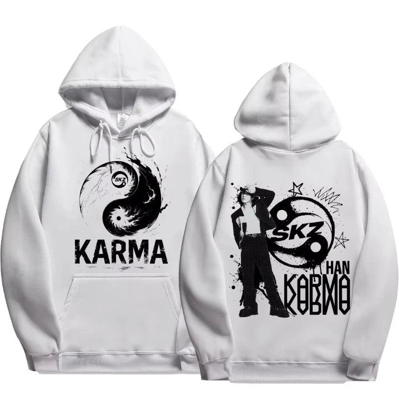 KPOP 4ème Album "KARMA" Sweat à capuche surdimensionné unisexe du même style FELIX HAN BANGCHAN CHANGBIN HYUNJIN LEE KNOW K-POP Merchandise Vêtements - FATAONKPOP 4ème Album "KARMA" Sweat à capuche surdimensionné unisexe du même style FELIX HAN BANGCHAN CHANGBIN HYUNJIN LEE KNOW K-POP Merchandise VêtementsMode HommeFATAON
