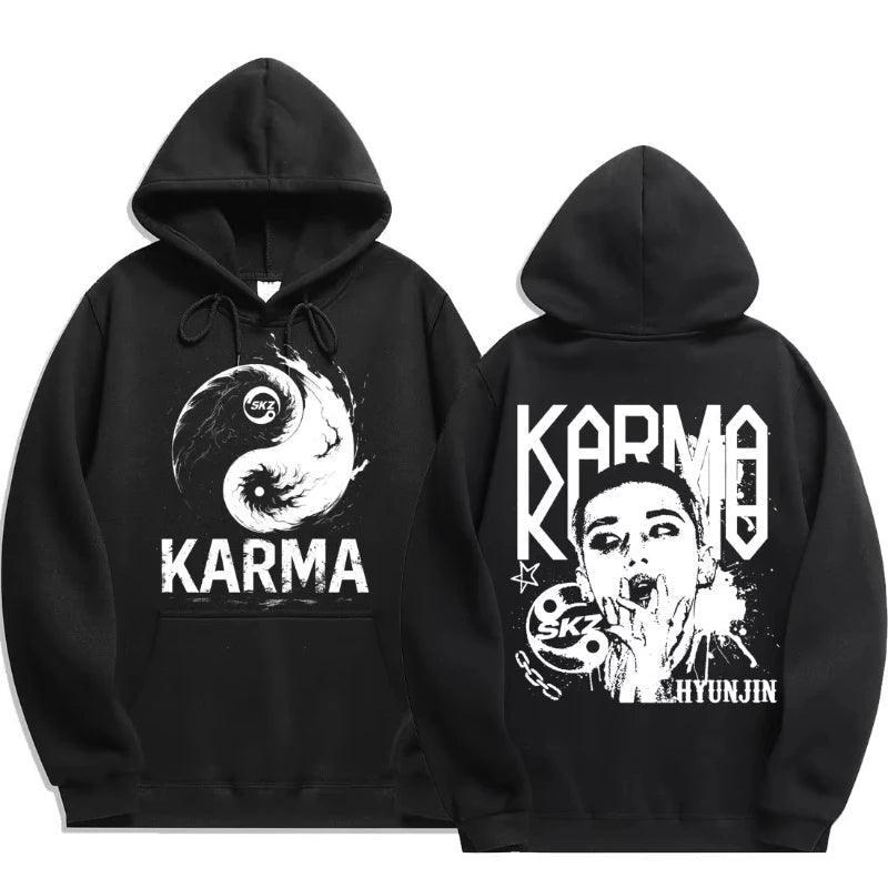 KPOP 4ème Album "KARMA" Sweat à capuche surdimensionné unisexe du même style FELIX HAN BANGCHAN CHANGBIN HYUNJIN LEE KNOW K-POP Merchandise Vêtements - FATAONKPOP 4ème Album "KARMA" Sweat à capuche surdimensionné unisexe du même style FELIX HAN BANGCHAN CHANGBIN HYUNJIN LEE KNOW K-POP Merchandise VêtementsMode HommeFATAON