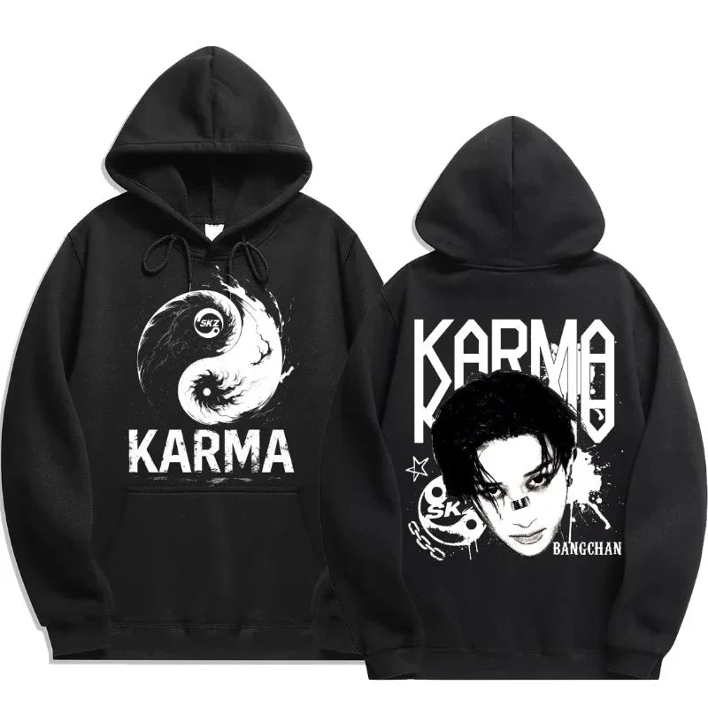 KPOP 4ème Album "KARMA" Sweat à capuche surdimensionné unisexe du même style FELIX HAN BANGCHAN CHANGBIN HYUNJIN LEE KNOW K-POP Merchandise Vêtements - FATAONKPOP 4ème Album "KARMA" Sweat à capuche surdimensionné unisexe du même style FELIX HAN BANGCHAN CHANGBIN HYUNJIN LEE KNOW K-POP Merchandise VêtementsMode HommeFATAON