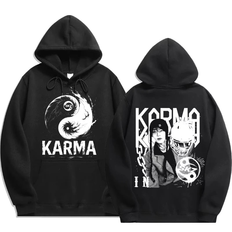 KPOP 4ème Album "KARMA" Sweat à capuche surdimensionné unisexe du même style FELIX HAN BANGCHAN CHANGBIN HYUNJIN LEE KNOW K-POP Merchandise Vêtements - FATAONKPOP 4ème Album "KARMA" Sweat à capuche surdimensionné unisexe du même style FELIX HAN BANGCHAN CHANGBIN HYUNJIN LEE KNOW K-POP Merchandise VêtementsMode HommeFATAON