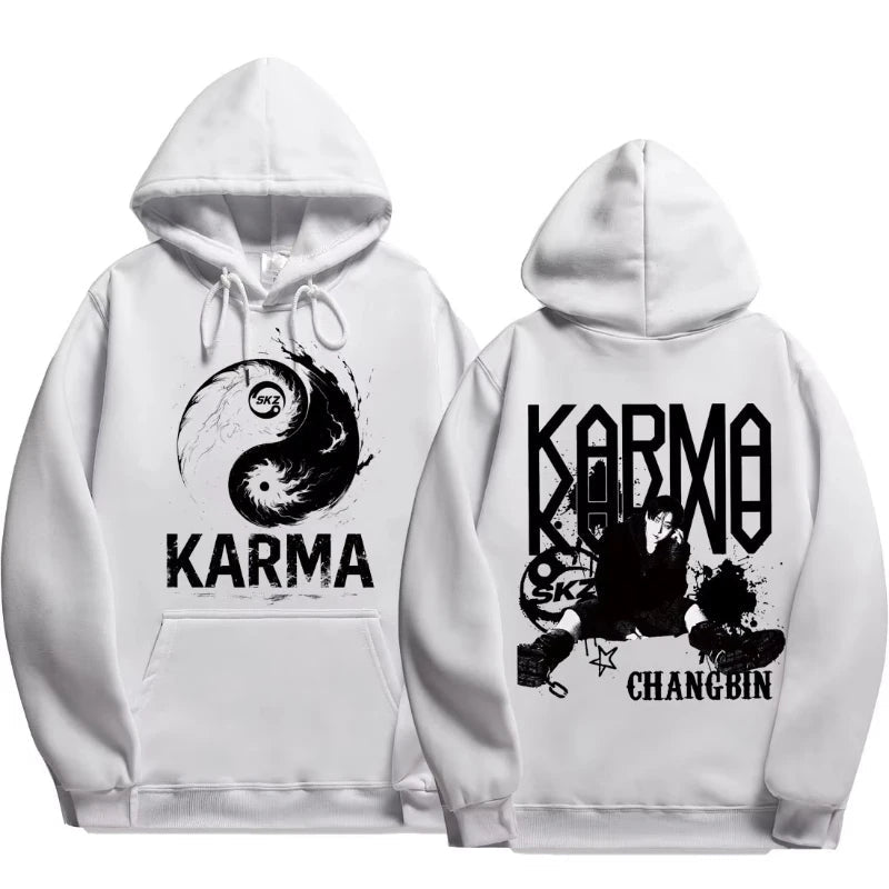 KPOP 4ème Album "KARMA" Sweat à capuche surdimensionné unisexe du même style FELIX HAN BANGCHAN CHANGBIN HYUNJIN LEE KNOW K-POP Merchandise Vêtements - FATAONKPOP 4ème Album "KARMA" Sweat à capuche surdimensionné unisexe du même style FELIX HAN BANGCHAN CHANGBIN HYUNJIN LEE KNOW K-POP Merchandise VêtementsMode HommeFATAON