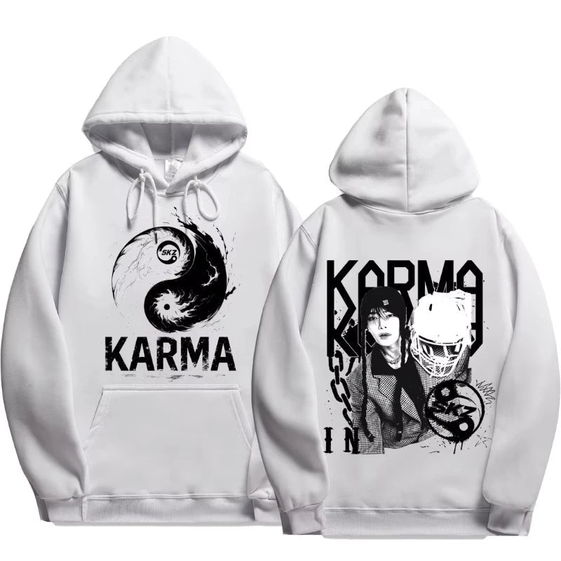 KPOP 4ème Album "KARMA" Sweat à capuche surdimensionné unisexe du même style FELIX HAN BANGCHAN CHANGBIN HYUNJIN LEE KNOW K-POP Merchandise Vêtements - FATAONKPOP 4ème Album "KARMA" Sweat à capuche surdimensionné unisexe du même style FELIX HAN BANGCHAN CHANGBIN HYUNJIN LEE KNOW K-POP Merchandise VêtementsMode HommeFATAON