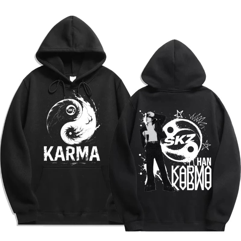KPOP 4ème Album "KARMA" Sweat à capuche surdimensionné unisexe du même style FELIX HAN BANGCHAN CHANGBIN HYUNJIN LEE KNOW K-POP Merchandise Vêtements - FATAONKPOP 4ème Album "KARMA" Sweat à capuche surdimensionné unisexe du même style FELIX HAN BANGCHAN CHANGBIN HYUNJIN LEE KNOW K-POP Merchandise VêtementsMode HommeFATAON