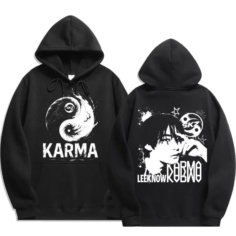 KPOP 4ème Album "KARMA" Sweat à capuche surdimensionné unisexe du même style FELIX HAN BANGCHAN CHANGBIN HYUNJIN LEE KNOW K-POP Merchandise Vêtements - FATAONKPOP 4ème Album "KARMA" Sweat à capuche surdimensionné unisexe du même style FELIX HAN BANGCHAN CHANGBIN HYUNJIN LEE KNOW K-POP Merchandise VêtementsMode HommeFATAON