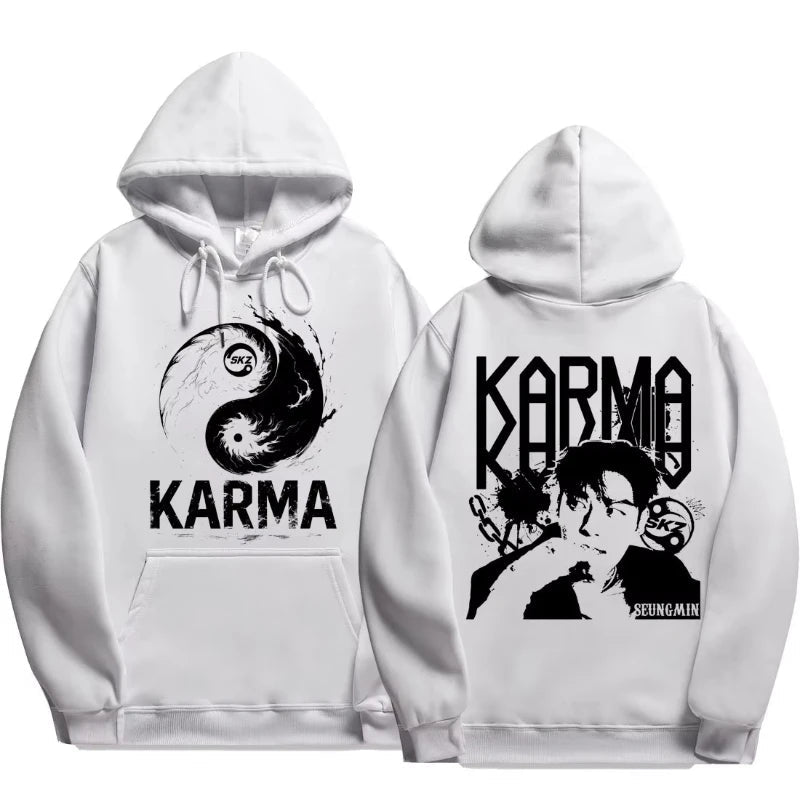 KPOP 4ème Album "KARMA" Sweat à capuche surdimensionné unisexe du même style FELIX HAN BANGCHAN CHANGBIN HYUNJIN LEE KNOW K-POP Merchandise Vêtements - FATAONKPOP 4ème Album "KARMA" Sweat à capuche surdimensionné unisexe du même style FELIX HAN BANGCHAN CHANGBIN HYUNJIN LEE KNOW K-POP Merchandise VêtementsMode HommeFATAON