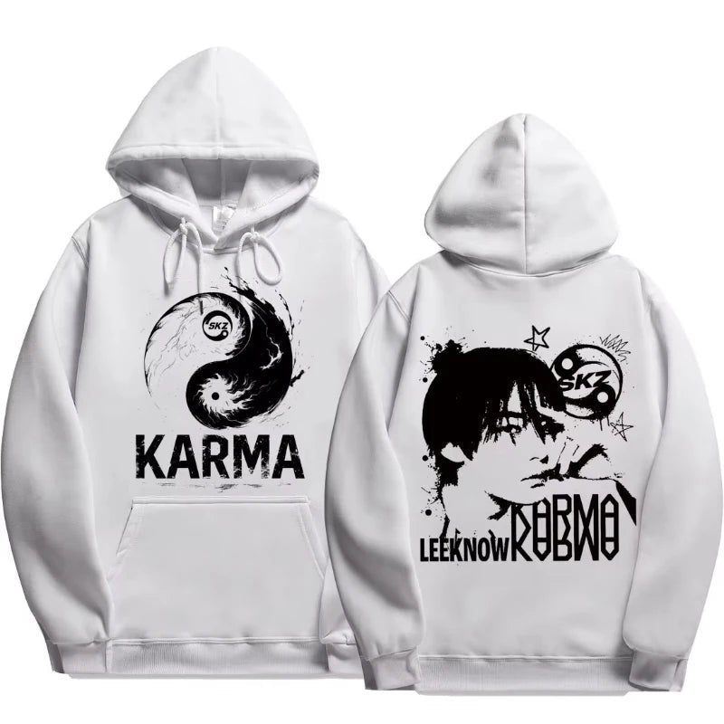 KPOP 4ème Album "KARMA" Sweat à capuche surdimensionné unisexe du même style FELIX HAN BANGCHAN CHANGBIN HYUNJIN LEE KNOW K-POP Merchandise Vêtements - FATAONKPOP 4ème Album "KARMA" Sweat à capuche surdimensionné unisexe du même style FELIX HAN BANGCHAN CHANGBIN HYUNJIN LEE KNOW K-POP Merchandise VêtementsMode HommeFATAON