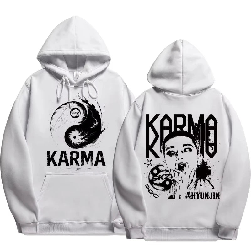 KPOP 4ème Album "KARMA" Sweat à capuche surdimensionné unisexe du même style FELIX HAN BANGCHAN CHANGBIN HYUNJIN LEE KNOW K-POP Merchandise Vêtements - FATAONKPOP 4ème Album "KARMA" Sweat à capuche surdimensionné unisexe du même style FELIX HAN BANGCHAN CHANGBIN HYUNJIN LEE KNOW K-POP Merchandise VêtementsMode HommeFATAON