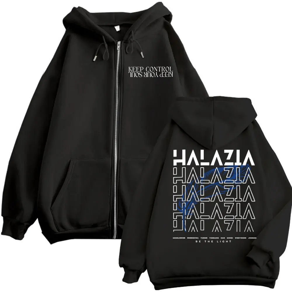 Kpop ATEEZ "FlX ON" Merch sweat à capuche avec fermeture éclair hommes femmes haute qualité mode veste zippée manteau automne hiver décontracté sweat-shirts amples - FATAONKpop ATEEZ "FlX ON" Merch sweat à capuche avec fermeture éclair hommes femmes haute qualité mode veste zippée manteau automne hiver décontracté sweat-shirts amplesMode HommeFATAON
