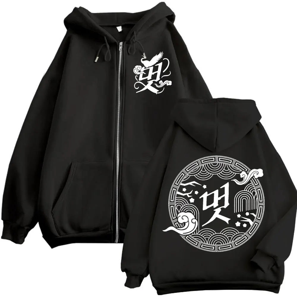 Kpop ATEEZ "FlX ON" Merch sweat à capuche avec fermeture éclair hommes femmes haute qualité mode veste zippée manteau automne hiver décontracté sweat-shirts amples - FATAONKpop ATEEZ "FlX ON" Merch sweat à capuche avec fermeture éclair hommes femmes haute qualité mode veste zippée manteau automne hiver décontracté sweat-shirts amplesMode HommeFATAON