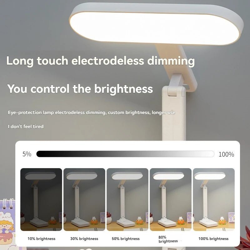 Lampe de bureau pliable rechargeable pour la protection des yeux pour l'étude, lampe de lecture spéciale pour dortoir, lampe de bureau à domicile à gradation à double usage rechargeable par USB et enfichable - FATAONLampe de bureau pliable rechargeable pour la protection des yeux pour l'étude, lampe de lecture spéciale pour dortoir, lampe de bureau à domicile à gradation à double usage rechargeable par USB et enfichableSolutions MaisonFATAON