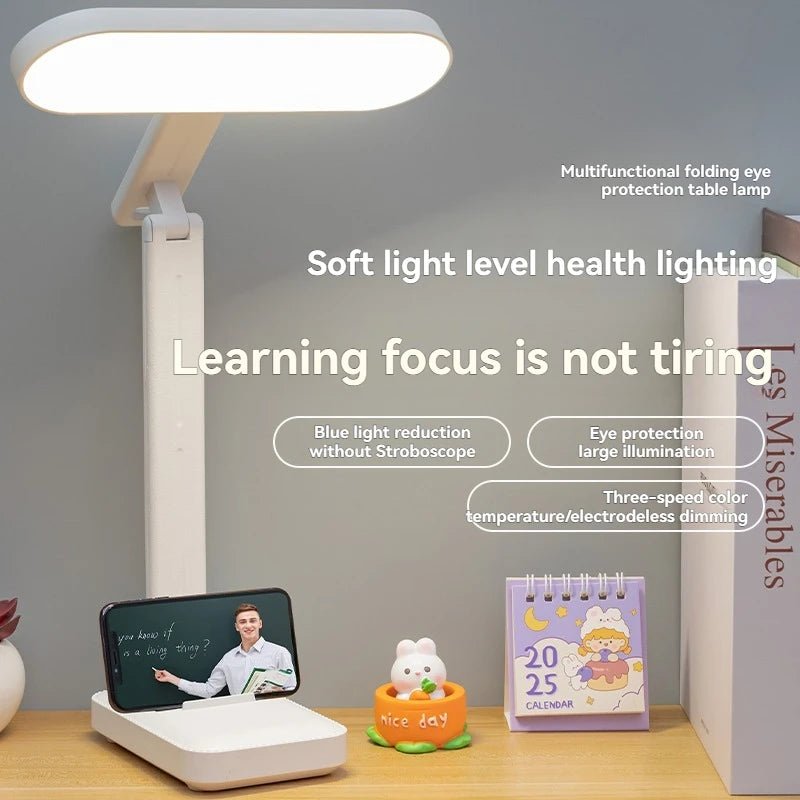 Lampe de bureau pliable rechargeable pour la protection des yeux pour l'étude, lampe de lecture spéciale pour dortoir, lampe de bureau à domicile à gradation à double usage rechargeable par USB et enfichable - FATAONLampe de bureau pliable rechargeable pour la protection des yeux pour l'étude, lampe de lecture spéciale pour dortoir, lampe de bureau à domicile à gradation à double usage rechargeable par USB et enfichableSolutions MaisonFATAON