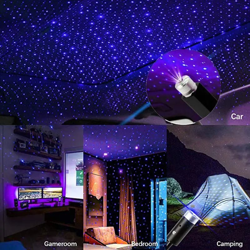LED ciel étoilé lampe voiture Laser étoile toit lumière 5V USB alimenté galaxie étoile atmosphère lumière projecteur lampe pour chambre plafond décor - FATAONLED ciel étoilé lampe voiture Laser étoile toit lumière 5V USB alimenté galaxie étoile atmosphère lumière projecteur lampe pour chambre plafond décorAccessoire AutoFATAON