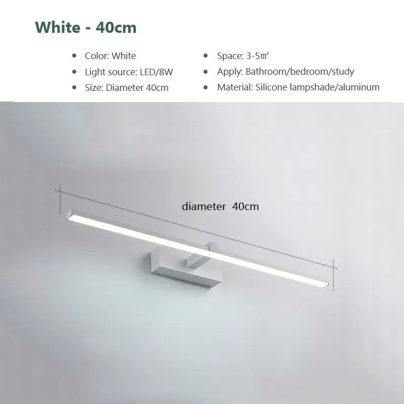 Led miroir lumières appliques salle de bain étanche blanc noir LED lampe plate moderne intérieur applique salle de bain éclairage maquillage - FATAONLed miroir lumières appliques salle de bain étanche blanc noir LED lampe plate moderne intérieur applique salle de bain éclairage maquillageSolutions MaisonFATAON
