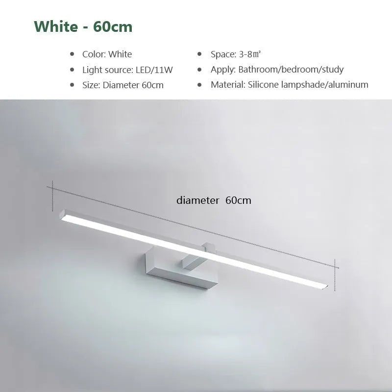 Led miroir lumières appliques salle de bain étanche blanc noir LED lampe plate moderne intérieur applique salle de bain éclairage maquillage - FATAONLed miroir lumières appliques salle de bain étanche blanc noir LED lampe plate moderne intérieur applique salle de bain éclairage maquillageSolutions MaisonFATAON