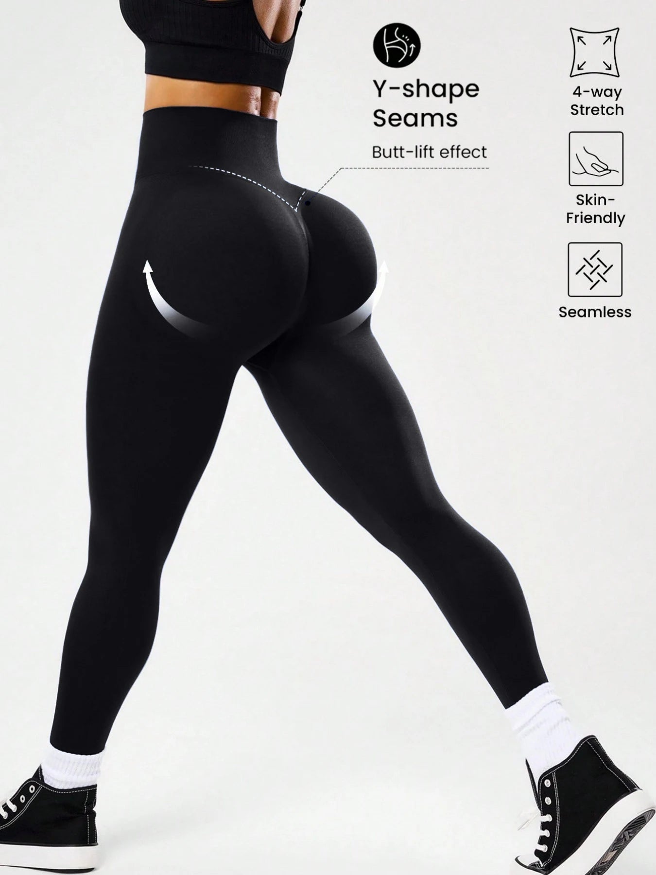Leggings de fitness taille haute pour femmes, contrôle du ventre, cul de pêche, avec dos en V, respirants, à séchage rapide et surélevés, les plus vendus - FATAONLeggings de fitness taille haute pour femmes, contrôle du ventre, cul de pêche, avec dos en V, respirants, à séchage rapide et surélevés, les plus vendusFitness FemmeFATAON