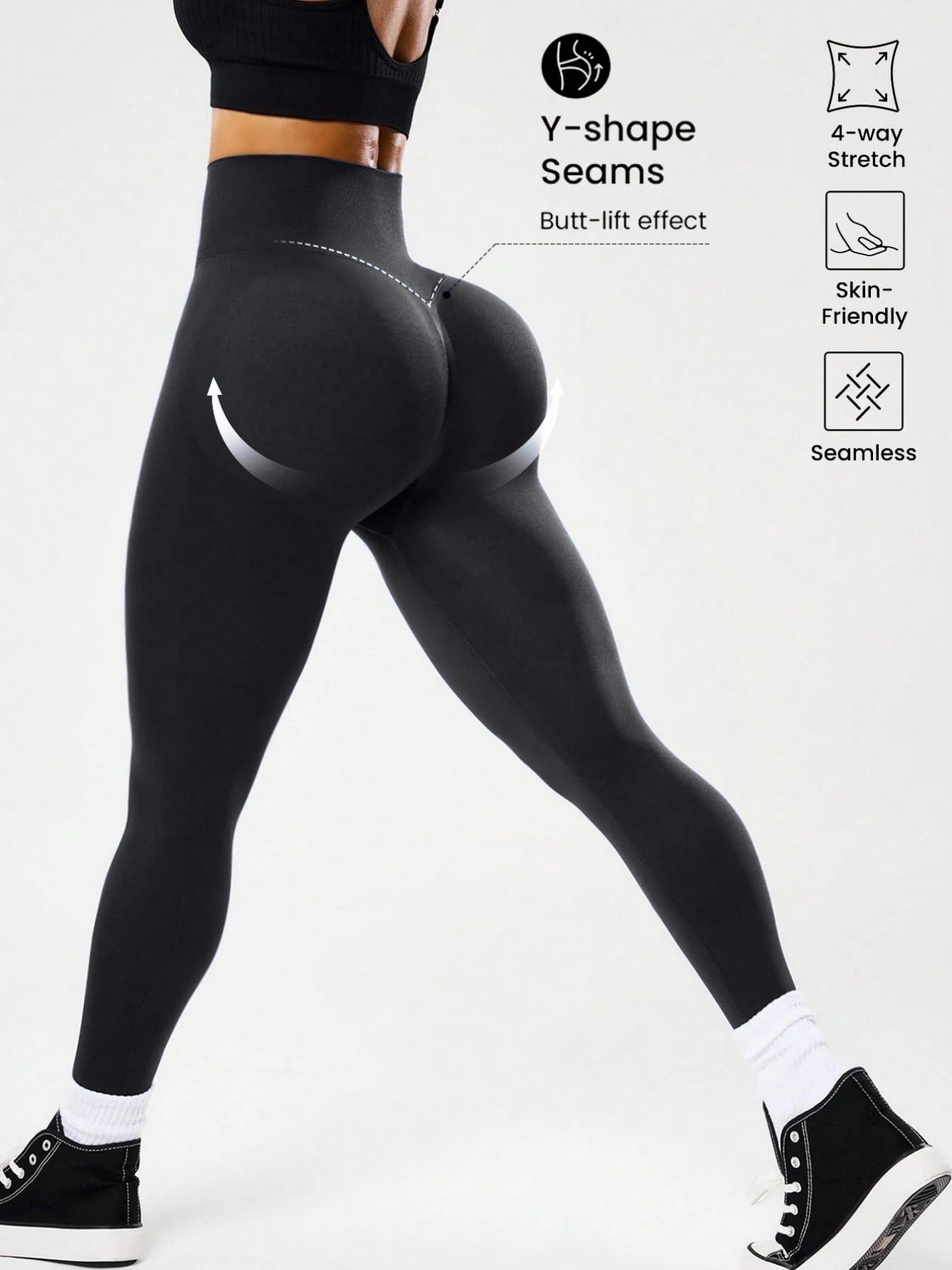 Leggings de fitness taille haute pour femmes, contrôle du ventre, cul de pêche, avec dos en V, respirants, à séchage rapide et surélevés, les plus vendus - FATAONLeggings de fitness taille haute pour femmes, contrôle du ventre, cul de pêche, avec dos en V, respirants, à séchage rapide et surélevés, les plus vendusFitness FemmeFATAON