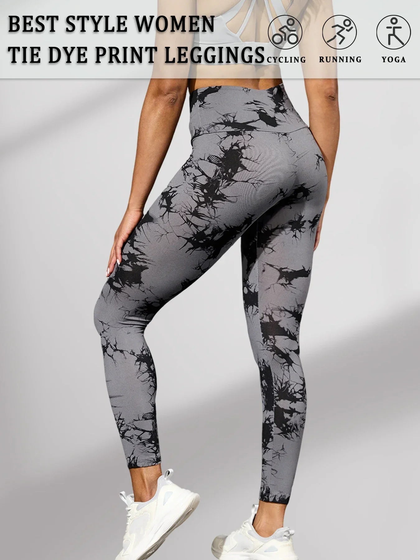 Leggings de teinture par nouage taille haute pour femmes, collants d'athlétisme, de Yoga, de course, de gymnastique, non transparents, Push Up, Fitness - FATAONLeggings de teinture par nouage taille haute pour femmes, collants d'athlétisme, de Yoga, de course, de gymnastique, non transparents, Push Up, FitnessFitness FemmeFATAON