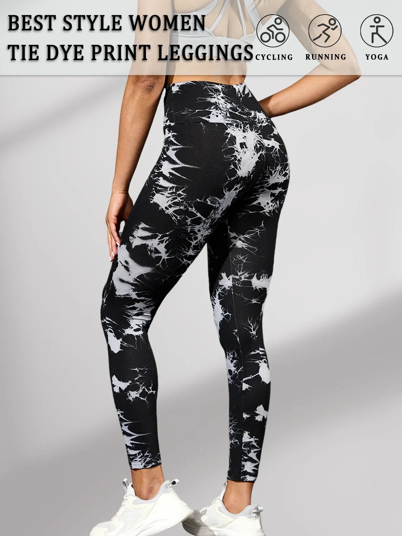 Leggings de teinture par nouage taille haute pour femmes, collants d'athlétisme, de Yoga, de course, de gymnastique, non transparents, Push Up, Fitness - FATAONLeggings de teinture par nouage taille haute pour femmes, collants d'athlétisme, de Yoga, de course, de gymnastique, non transparents, Push Up, FitnessFitness FemmeFATAON