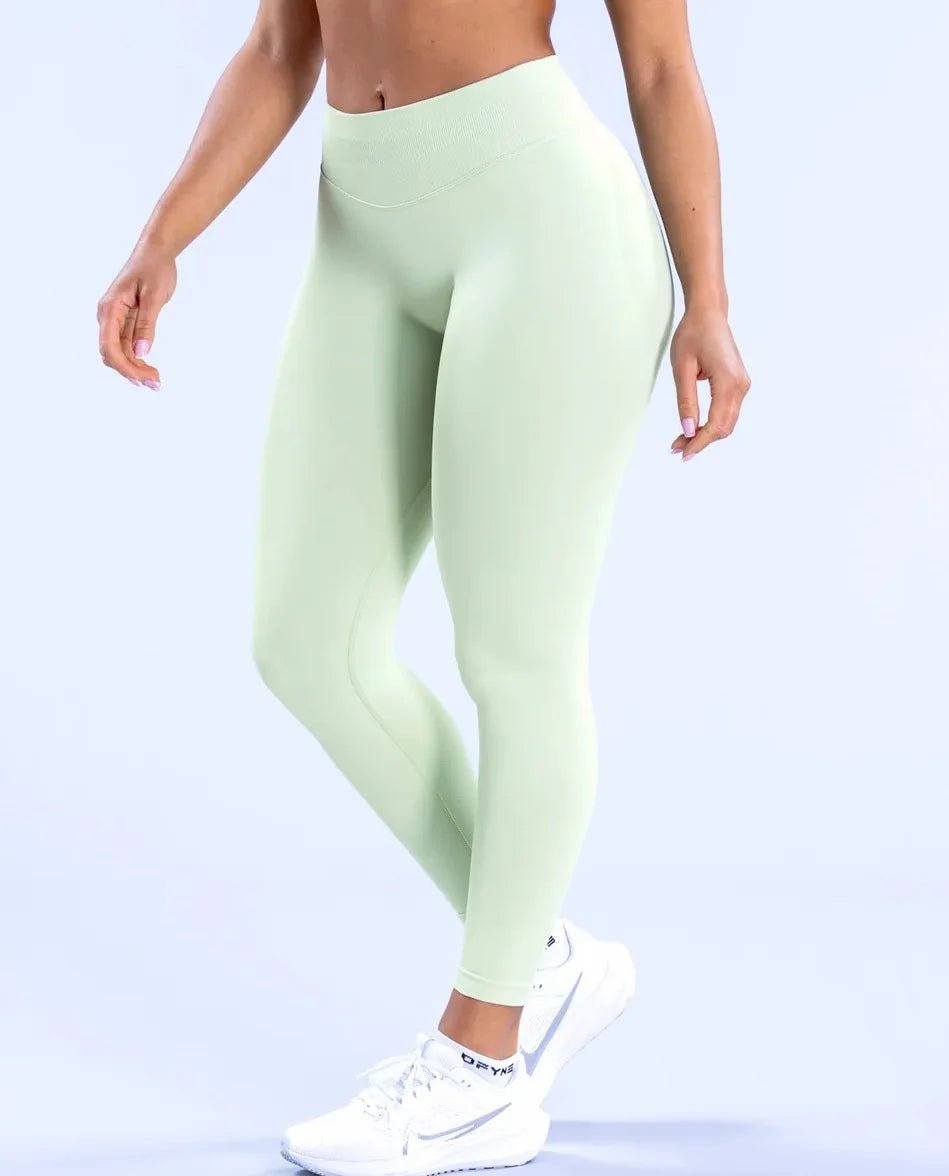 Leggings de Yoga sans couture pour femmes, trois plis de taille, pantalons de sport, Fitness, Sexy, levage des hanches, taille basse, à la mode - FATAONLeggings de Yoga sans couture pour femmes, trois plis de taille, pantalons de sport, Fitness, Sexy, levage des hanches, taille basse, à la modeFitness FemmeFATAON