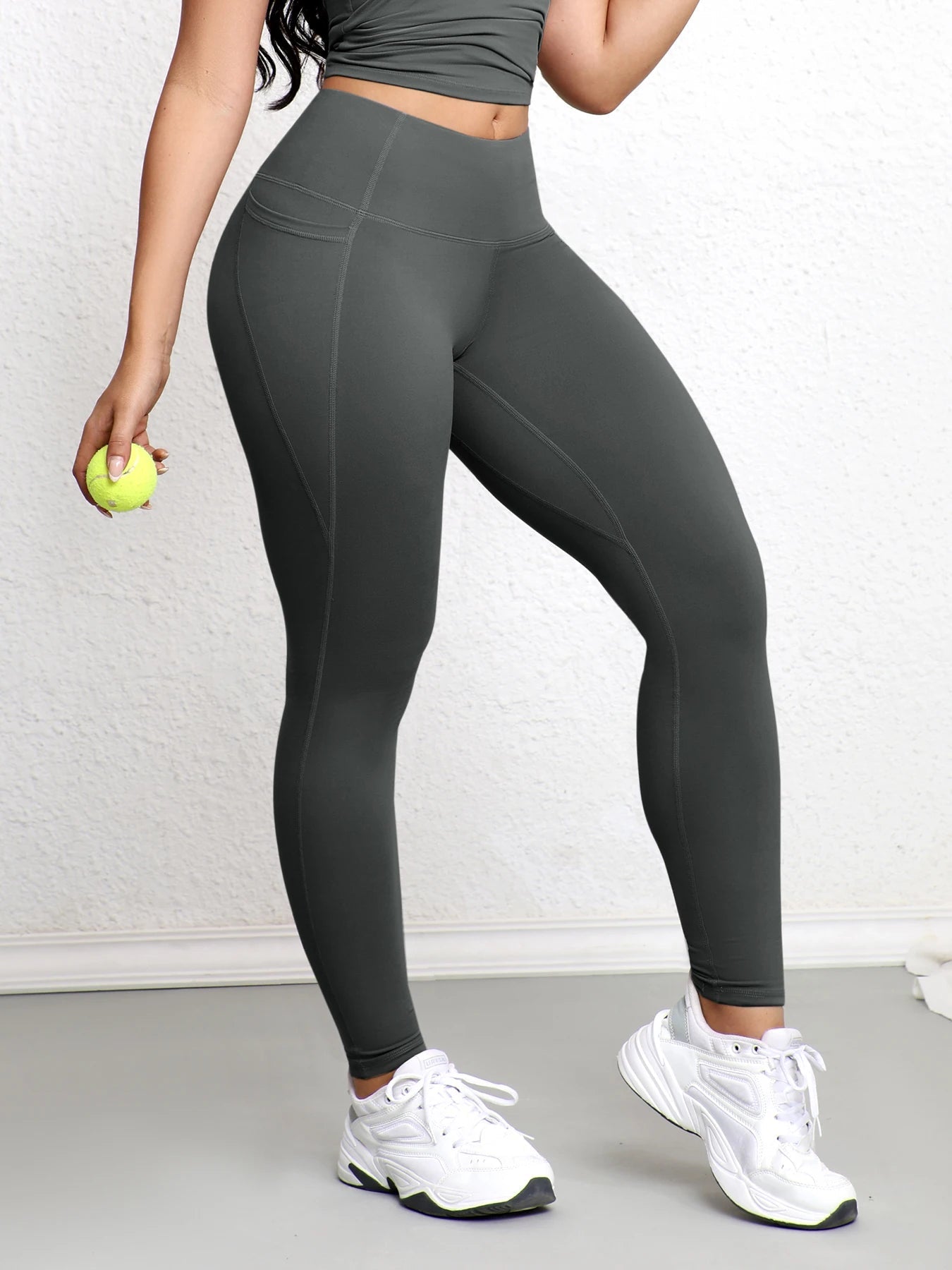 Leggings taille haute avec poches pour femmes, pantalons de Yoga extensibles, collants Push Up, Fitness, course à pied, vêtements de sport, pantalons de couleur unie - FATAONLeggings taille haute avec poches pour femmes, pantalons de Yoga extensibles, collants Push Up, Fitness, course à pied, vêtements de sport, pantalons de couleur unieFitness FemmeFATAON
