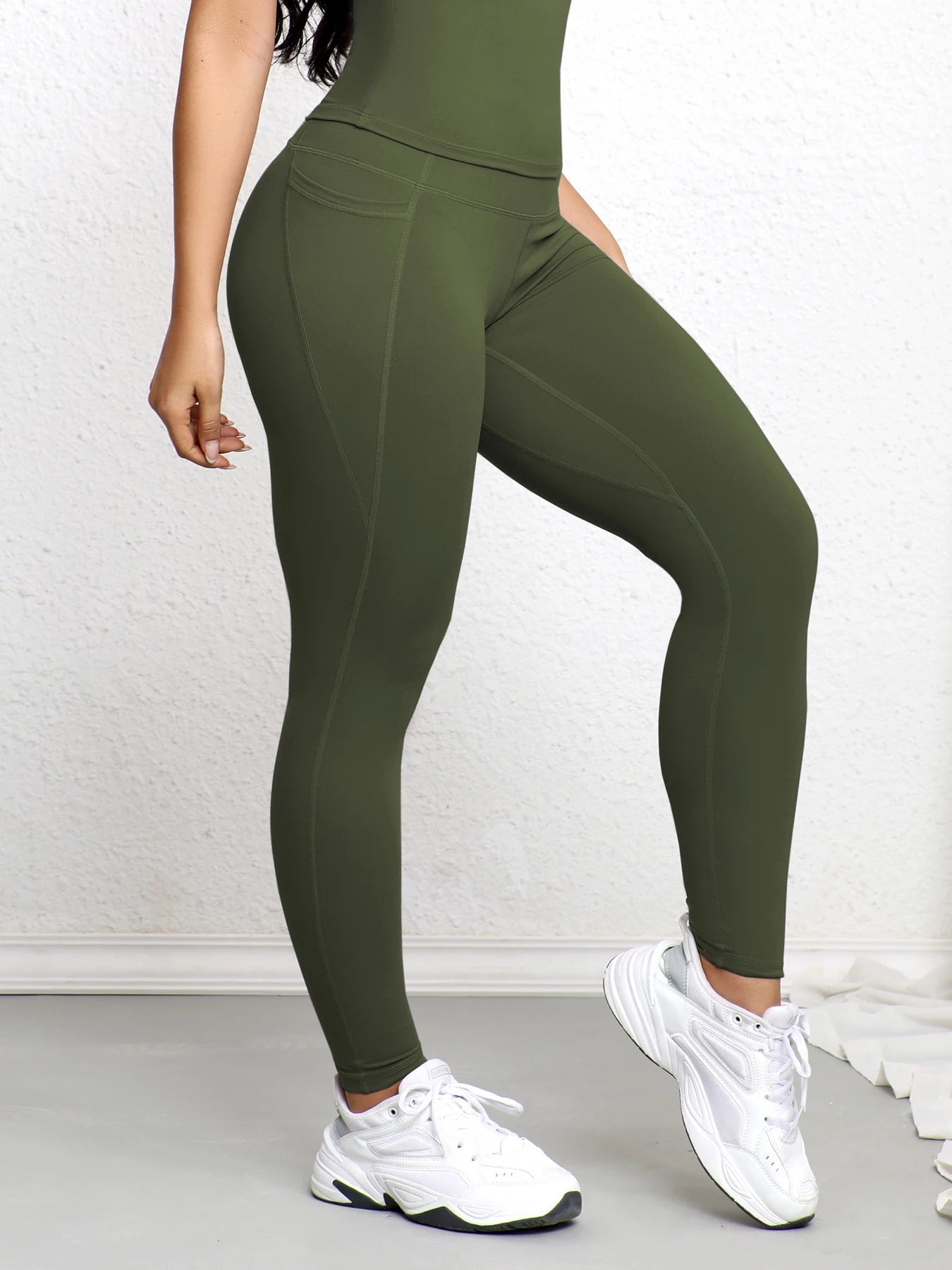 Leggings taille haute avec poches pour femmes, pantalons de Yoga extensibles, collants Push Up, Fitness, course à pied, vêtements de sport, pantalons de couleur unie - FATAONLeggings taille haute avec poches pour femmes, pantalons de Yoga extensibles, collants Push Up, Fitness, course à pied, vêtements de sport, pantalons de couleur unieFitness FemmeFATAON