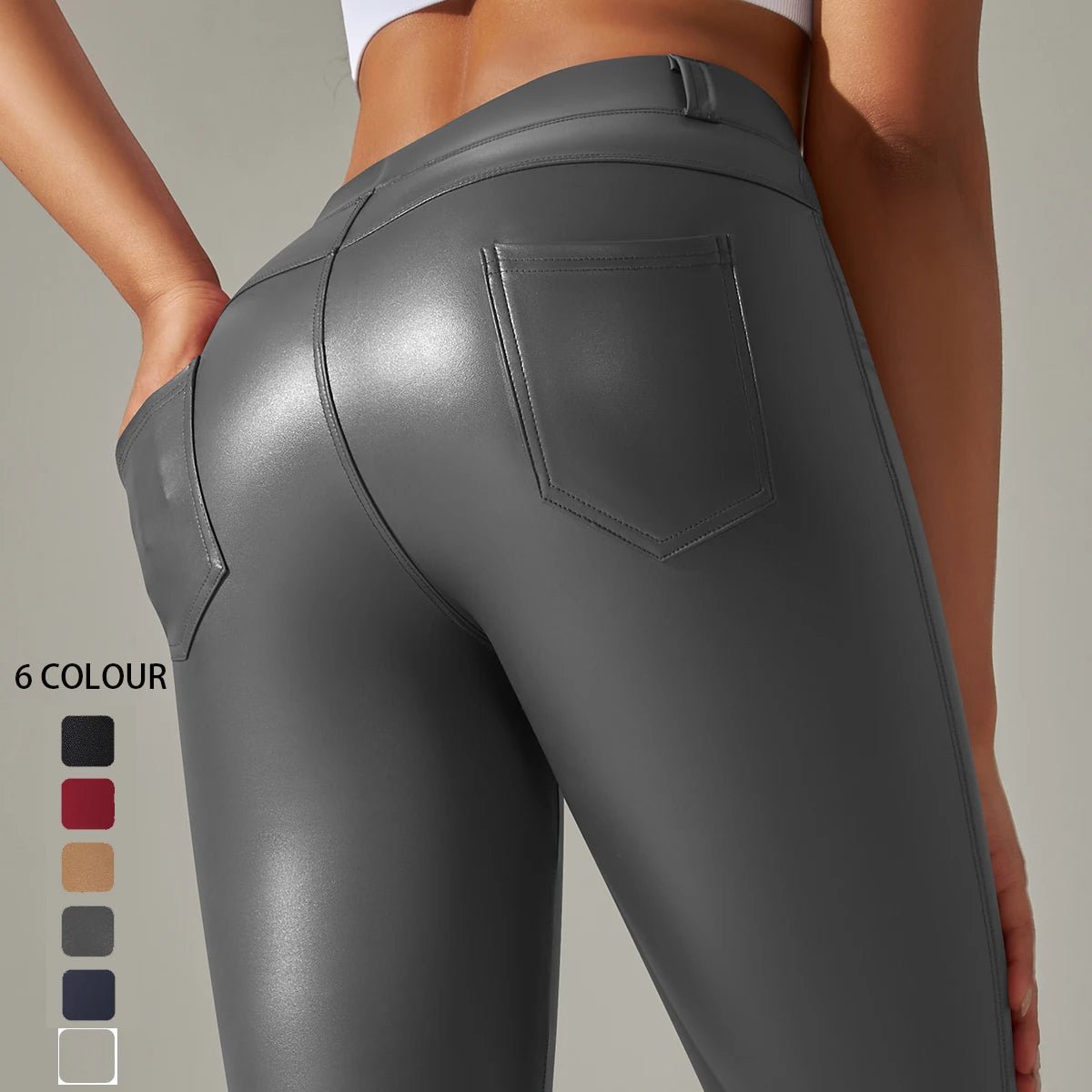 Leggings taille haute en cuir pour femmes, pantalons de Yoga colorés, serrés et Sexy, tendance, nouvelle collection - FATAONLeggings taille haute en cuir pour femmes, pantalons de Yoga colorés, serrés et Sexy, tendance, nouvelle collectionMode FemmeFATAON