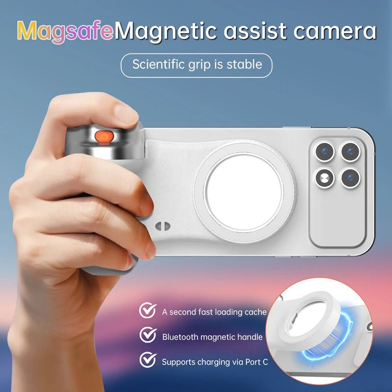 LINIM k02 Magnetic Phone Bluetooth Selfie Stick Handheld Portable Photography Selfie Phone Grip with LED Light Ergonomic Design - Fix & GoLINIM k02 Magnetic Phone Bluetooth Selfie Stick Handheld Portable Photography Selfie Phone Grip with LED Light Ergonomic DesignTechnologie PortableFix & Go