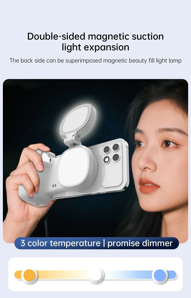 LINIM k02 Magnetic Phone Bluetooth Selfie Stick Handheld Portable Photography Selfie Phone Grip with LED Light Ergonomic Design - Fix & GoLINIM k02 Magnetic Phone Bluetooth Selfie Stick Handheld Portable Photography Selfie Phone Grip with LED Light Ergonomic DesignTechnologie PortableFix & Go
