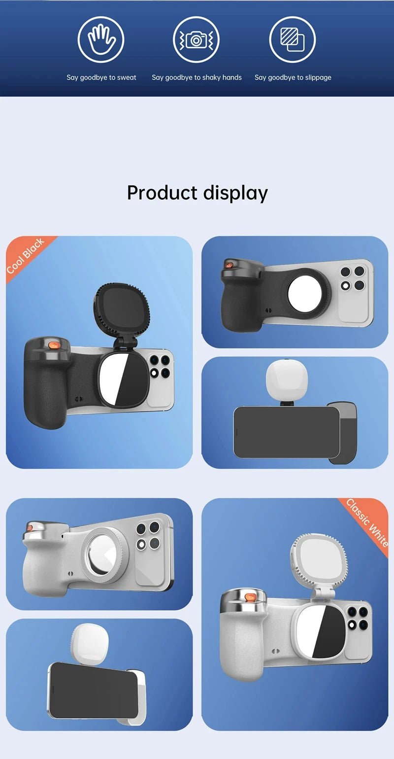 LINIM k02 Magnetic Phone Bluetooth Selfie Stick Handheld Portable Photography Selfie Phone Grip with LED Light Ergonomic Design - Fix & GoLINIM k02 Magnetic Phone Bluetooth Selfie Stick Handheld Portable Photography Selfie Phone Grip with LED Light Ergonomic DesignTechnologie PortableFix & Go
