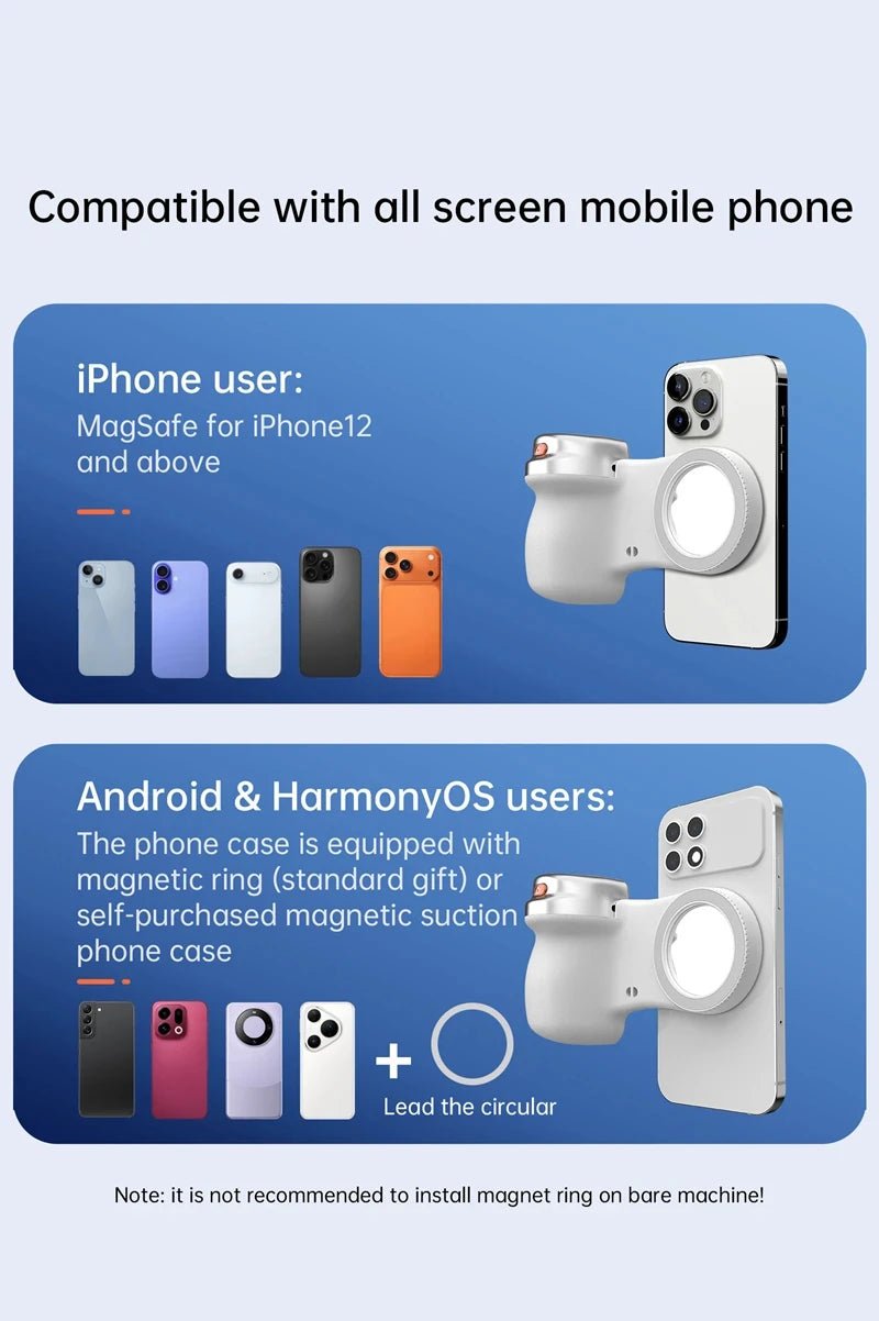 LINIM k02 Magnetic Phone Bluetooth Selfie Stick Handheld Portable Photography Selfie Phone Grip with LED Light Ergonomic Design - Fix & GoLINIM k02 Magnetic Phone Bluetooth Selfie Stick Handheld Portable Photography Selfie Phone Grip with LED Light Ergonomic DesignTechnologie PortableFix & Go