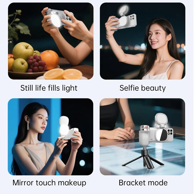 LINIM k02 Magnetic Phone Bluetooth Selfie Stick Handheld Portable Photography Selfie Phone Grip with LED Light Ergonomic Design - Fix & GoLINIM k02 Magnetic Phone Bluetooth Selfie Stick Handheld Portable Photography Selfie Phone Grip with LED Light Ergonomic DesignTechnologie PortableFix & Go
