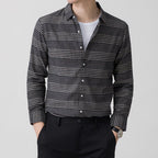 Long Sleeve Shirt Light Business Casual Linen Striped Shirt for Men - Fix & GoLong Sleeve Shirt Light Business Casual Linen Striped Shirt for MenFix & Go